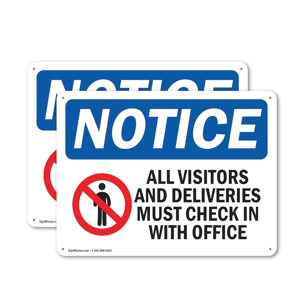 Signmission OSHA Visitors OSHA Notice Sign, Plastic, 14in W x 10in L, 2PK OS-2PACK-NS-P-1014-L-17063 - main
